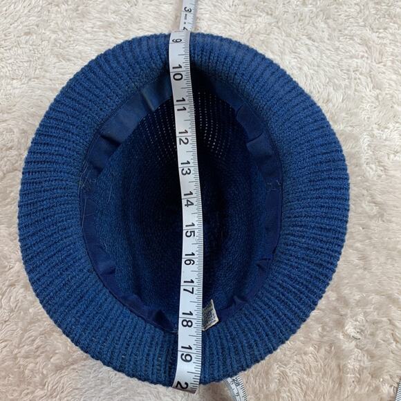 Vintage woven blue womens ribbon and button fedora - Picture 16 of 16